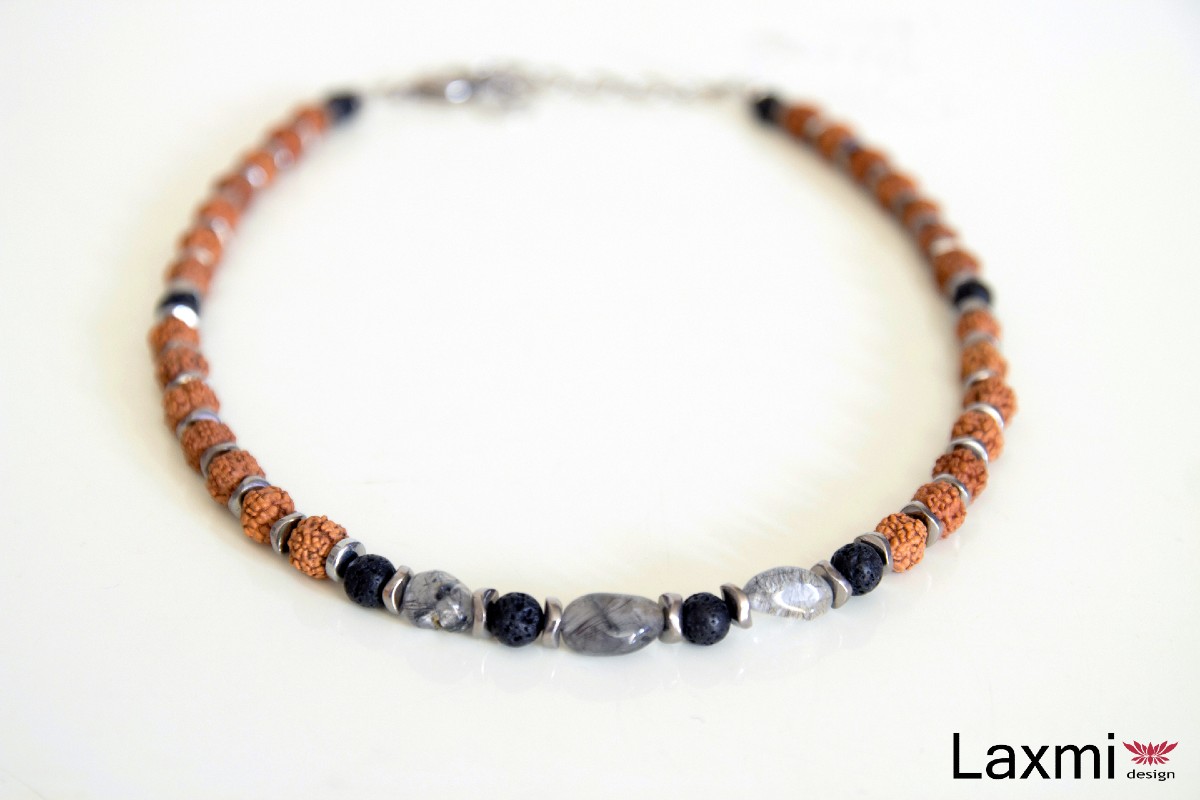 Ogrlica SHANTI – rudraksha i dimni kvarc 1 Ogrlica SHANTI – rudraksha i dimni kvarc